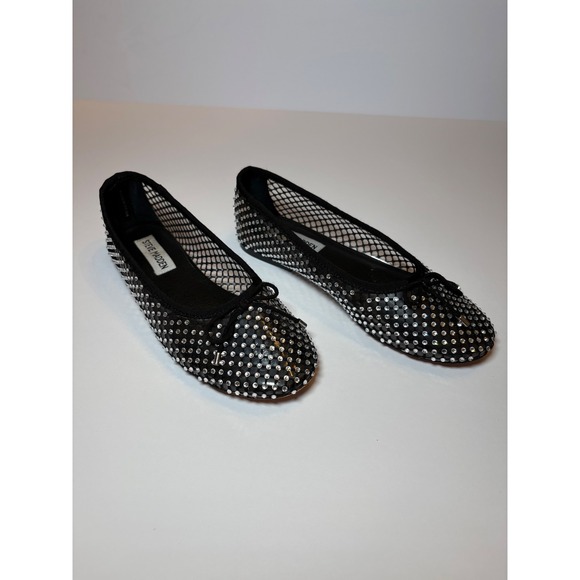 Steve Madden Rhinestone Embellished Ballet Flats Women's Size 5.5M Sparkly - Picture 1 of 7